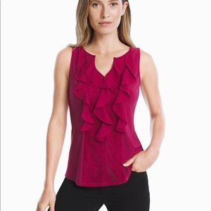 White House Black Market Ruffle-front Top